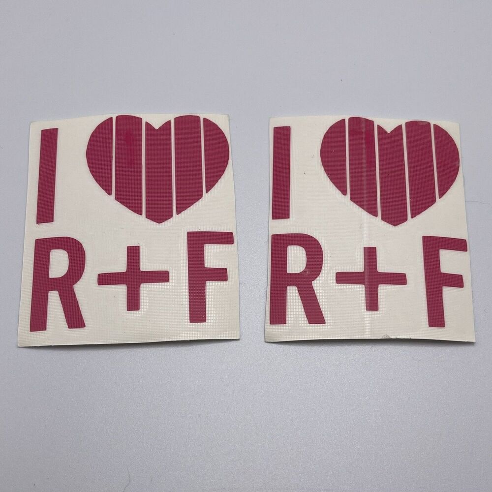Vinyl Decal Rodan and Fields R+ F Love Heart Pink Lot of 2 NEW